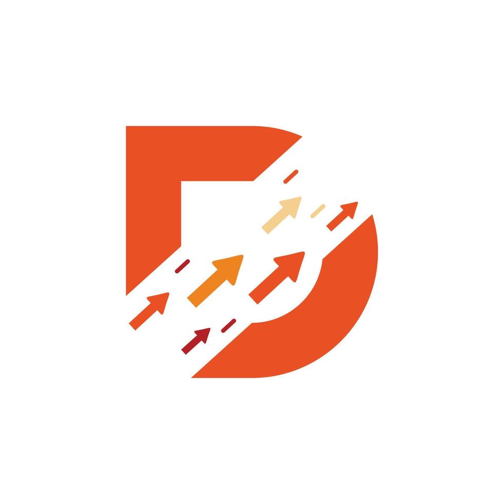 group arrow letter d logo design vector
