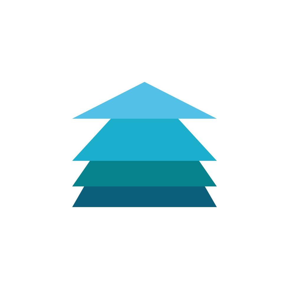 blue 3d stock arrow logo design vector
