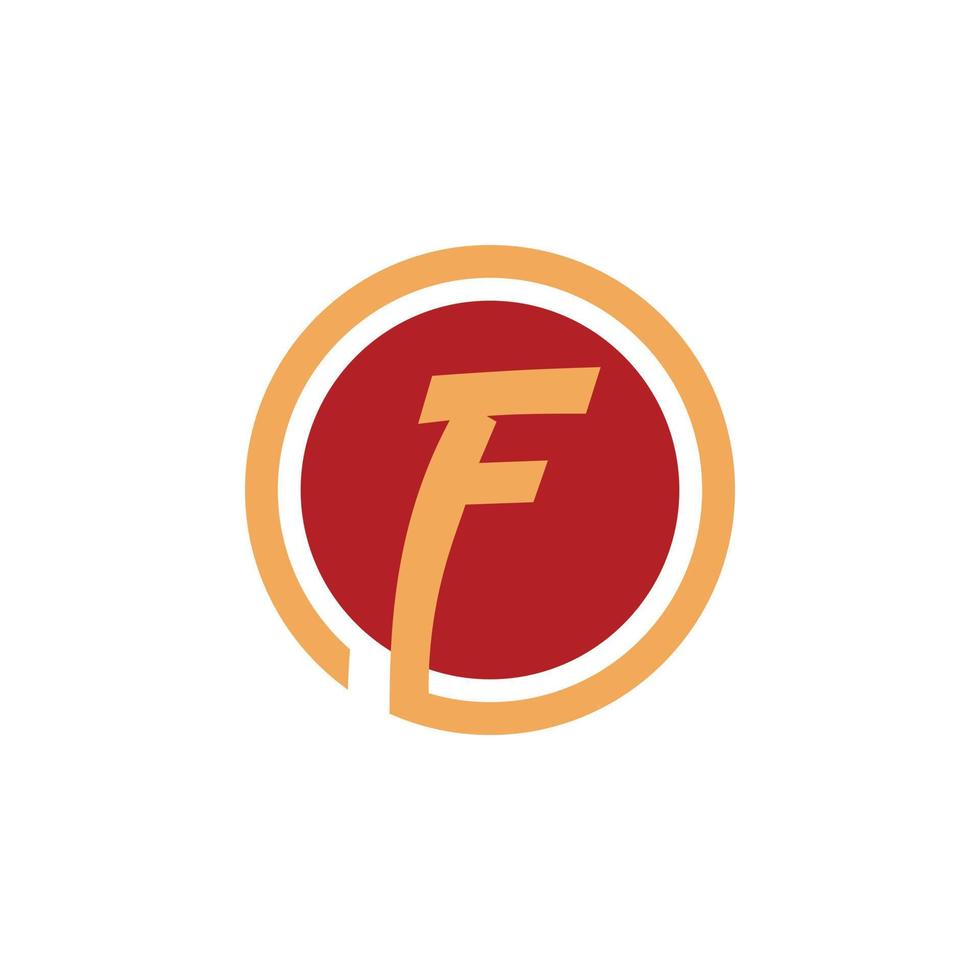 diseño de logotipo círculo letra f vector