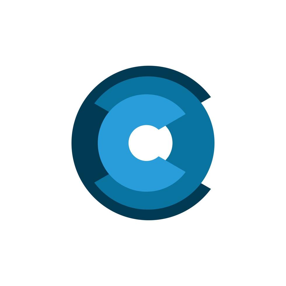 diseño de logotipo de letra c de círculo azul vector