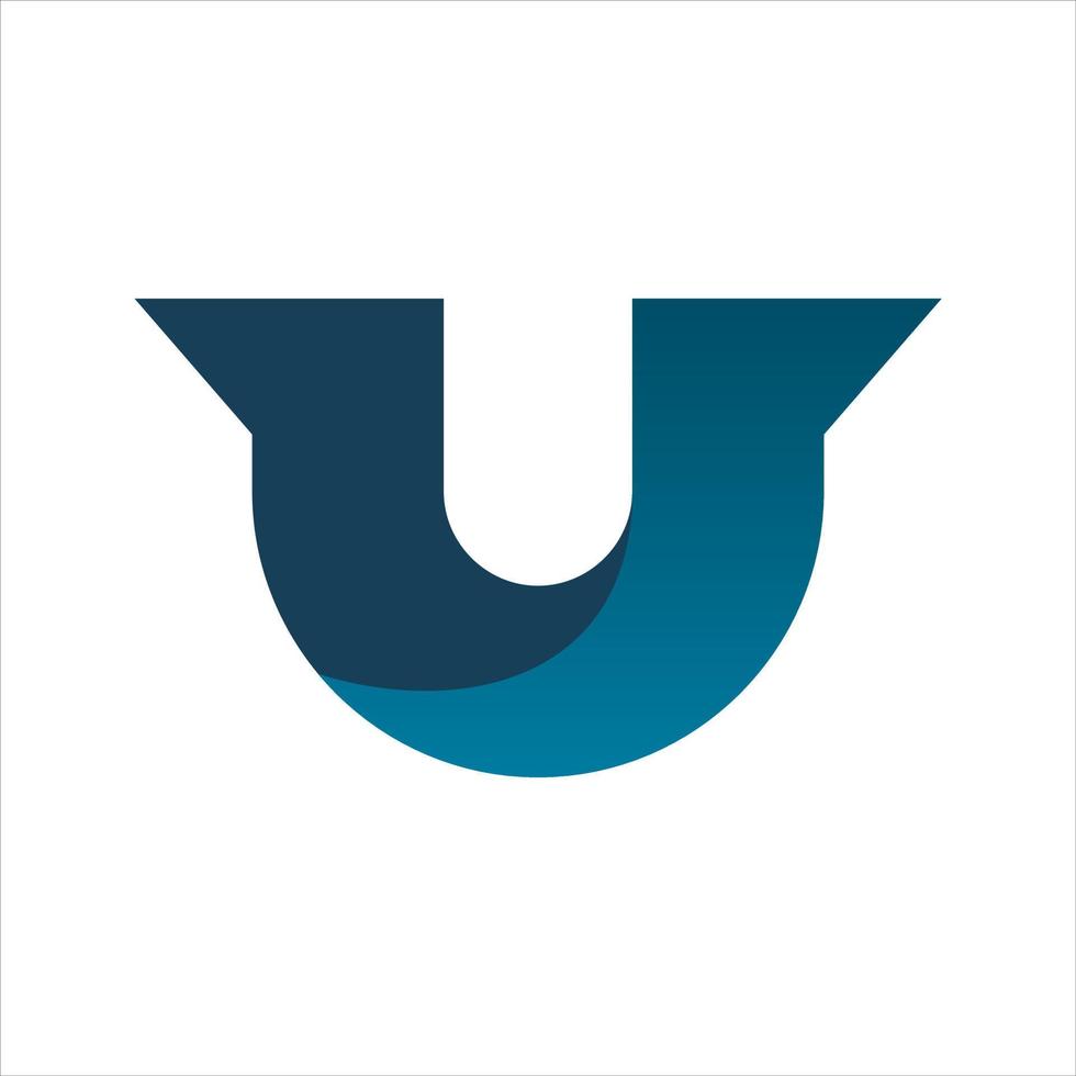 initial u letter logo design vector