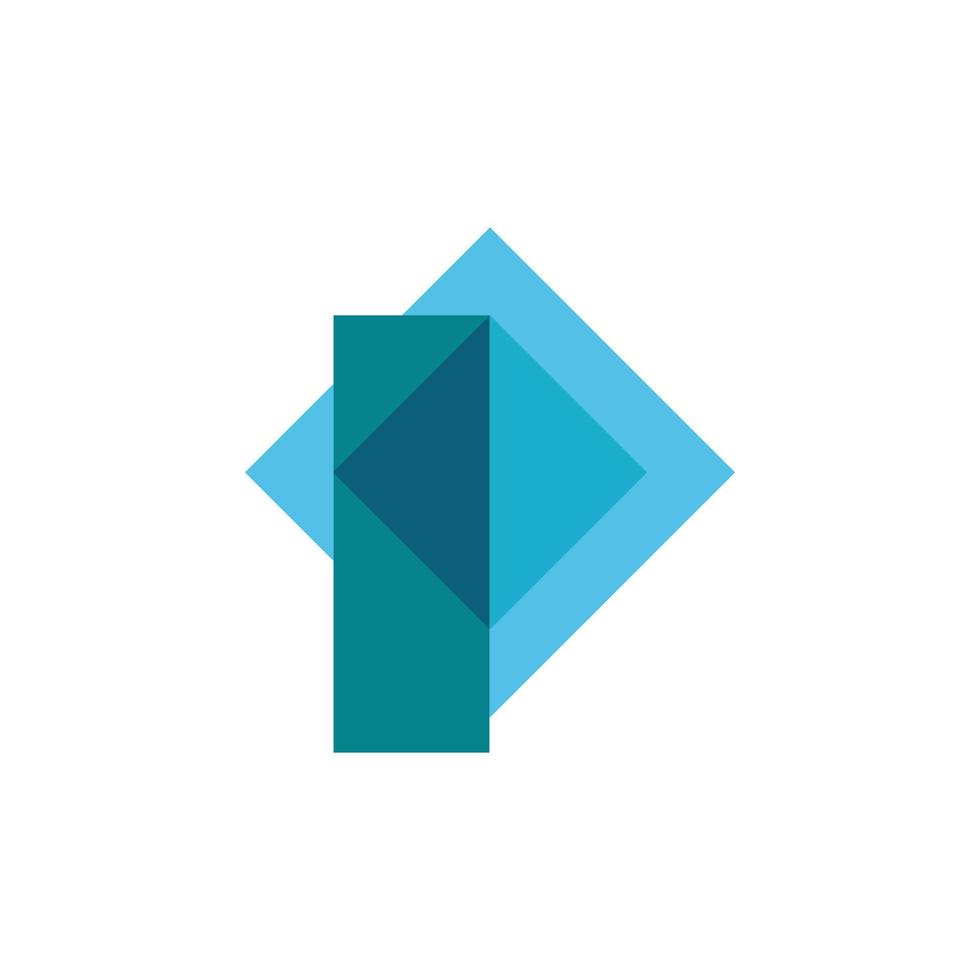 diseño de logotipo de letra p de diamante azul vector