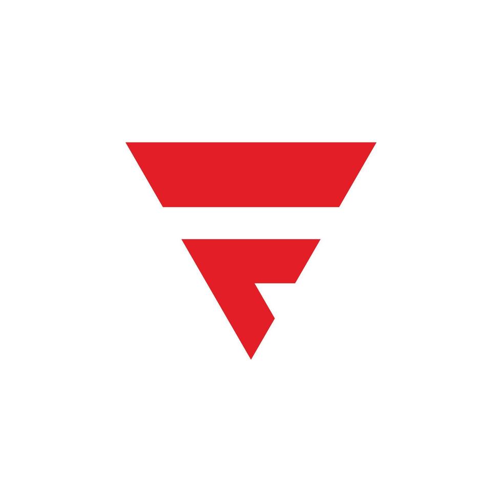 red triangle letter f logo design vector