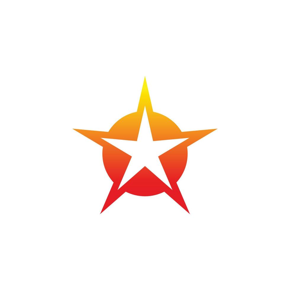 circle red star logo design vector