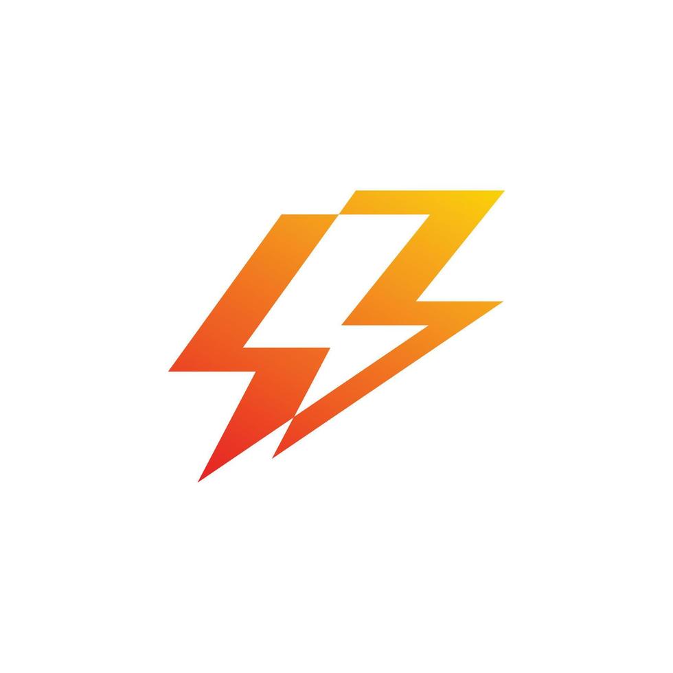 red lightning bolt logo design vector