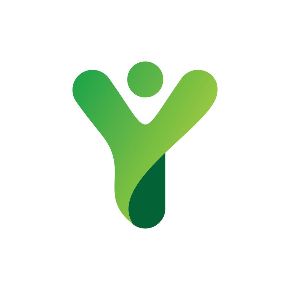 y letter people logo design vector