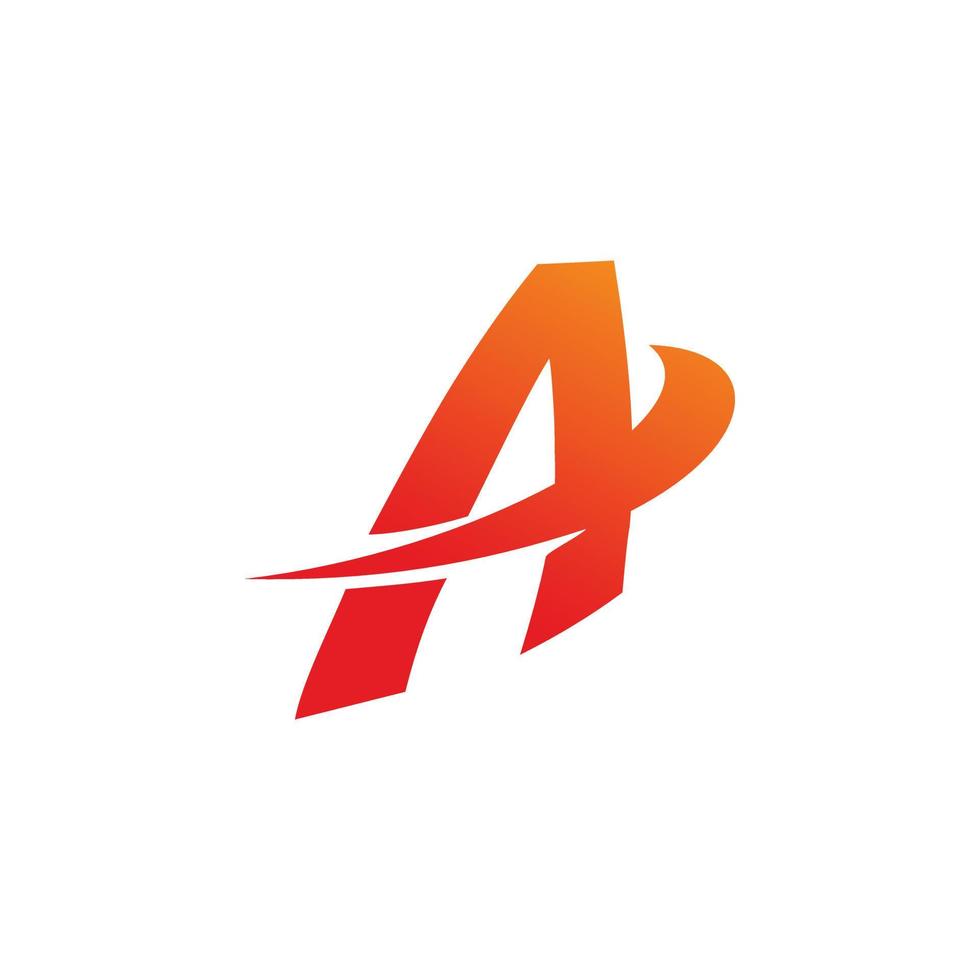 red letter a logo design vector