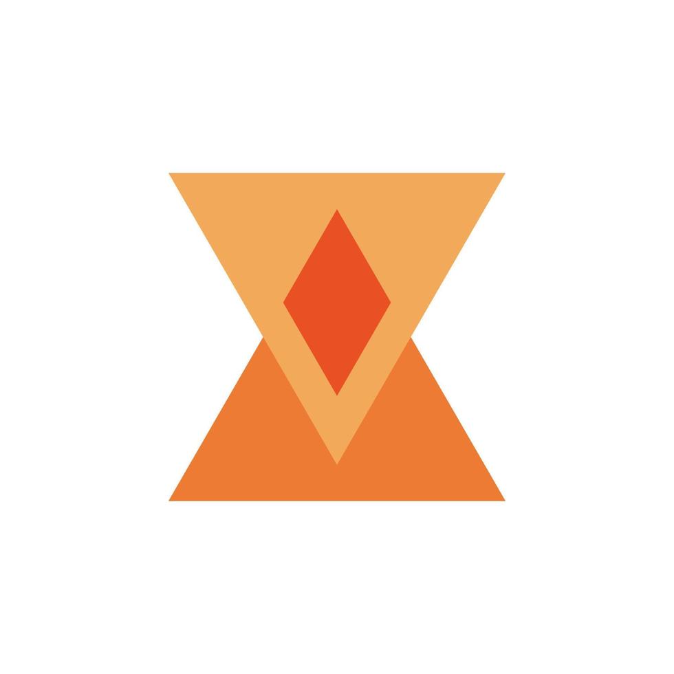 triangle hour sand logo design vector