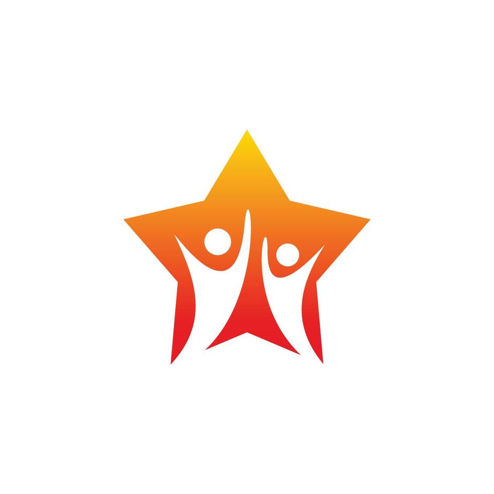 group people star logo design vector