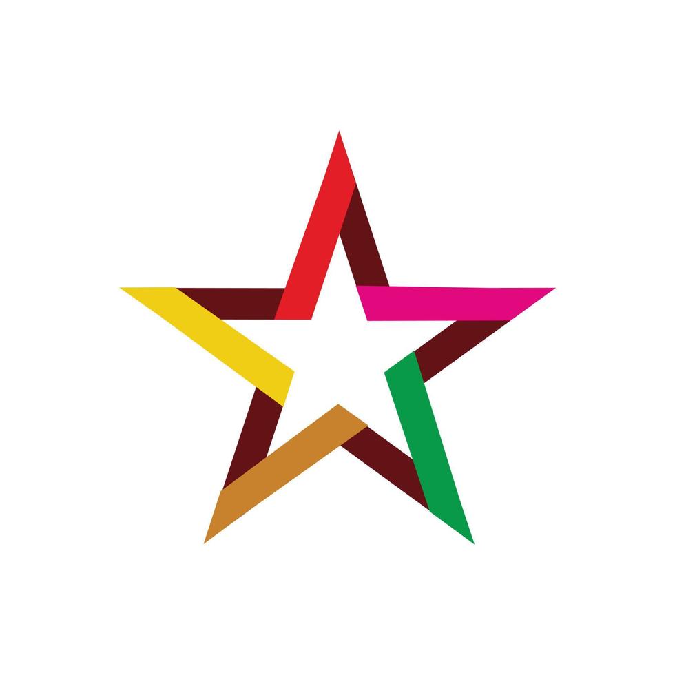 diseño de logotipo de línea de estrella de color vector