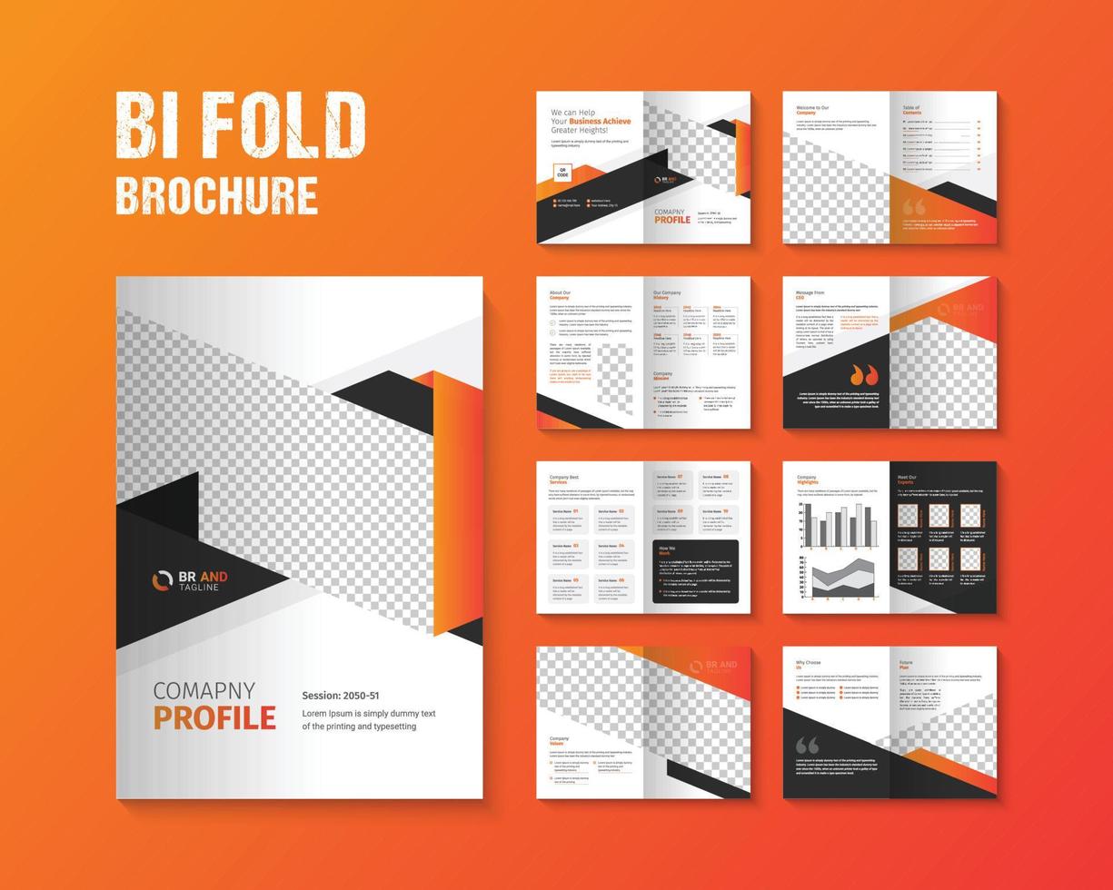 Corporate Business Bifold Brochure Design Template vector