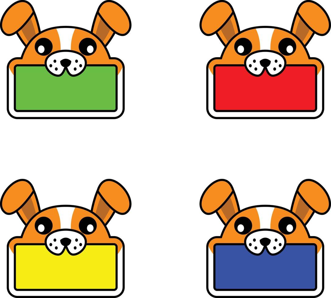 lindo perro animal tablero color paquete conjunto vector ilustración diseño