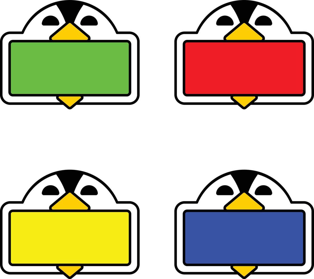 cute penguin animal board color bundle set vector illustration design