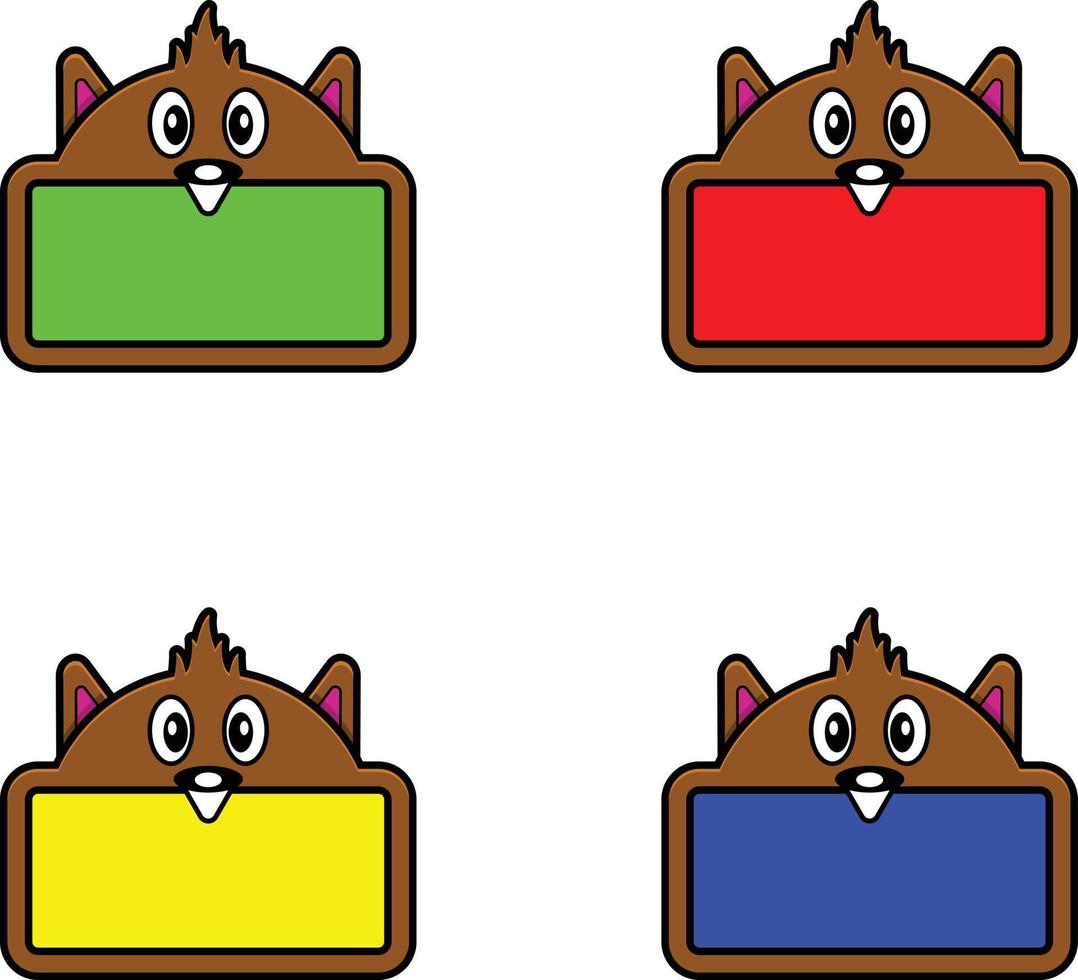Cute beaver animal junta color paquete conjunto vector ilustración diseño