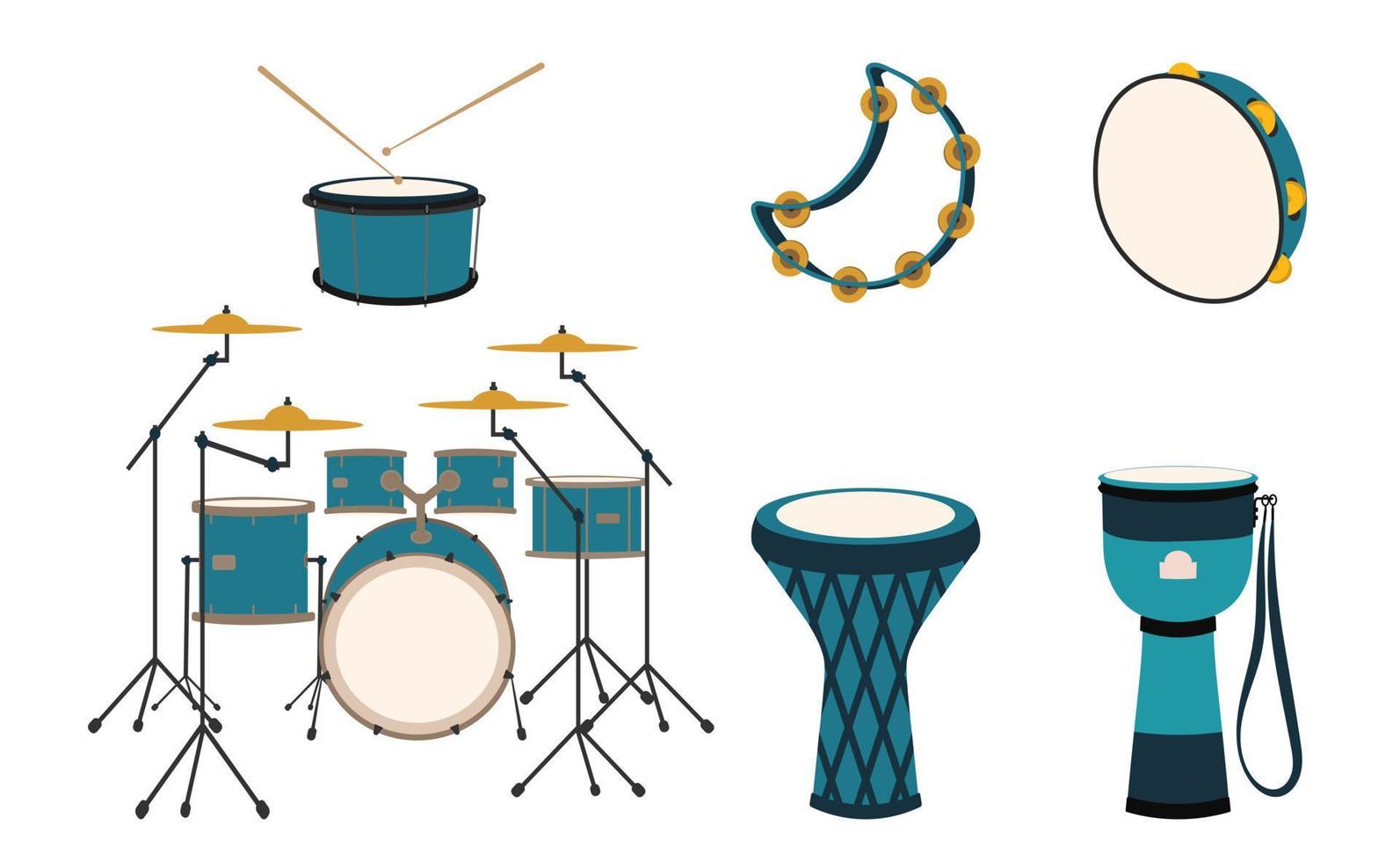 Percussion set. Elements vector