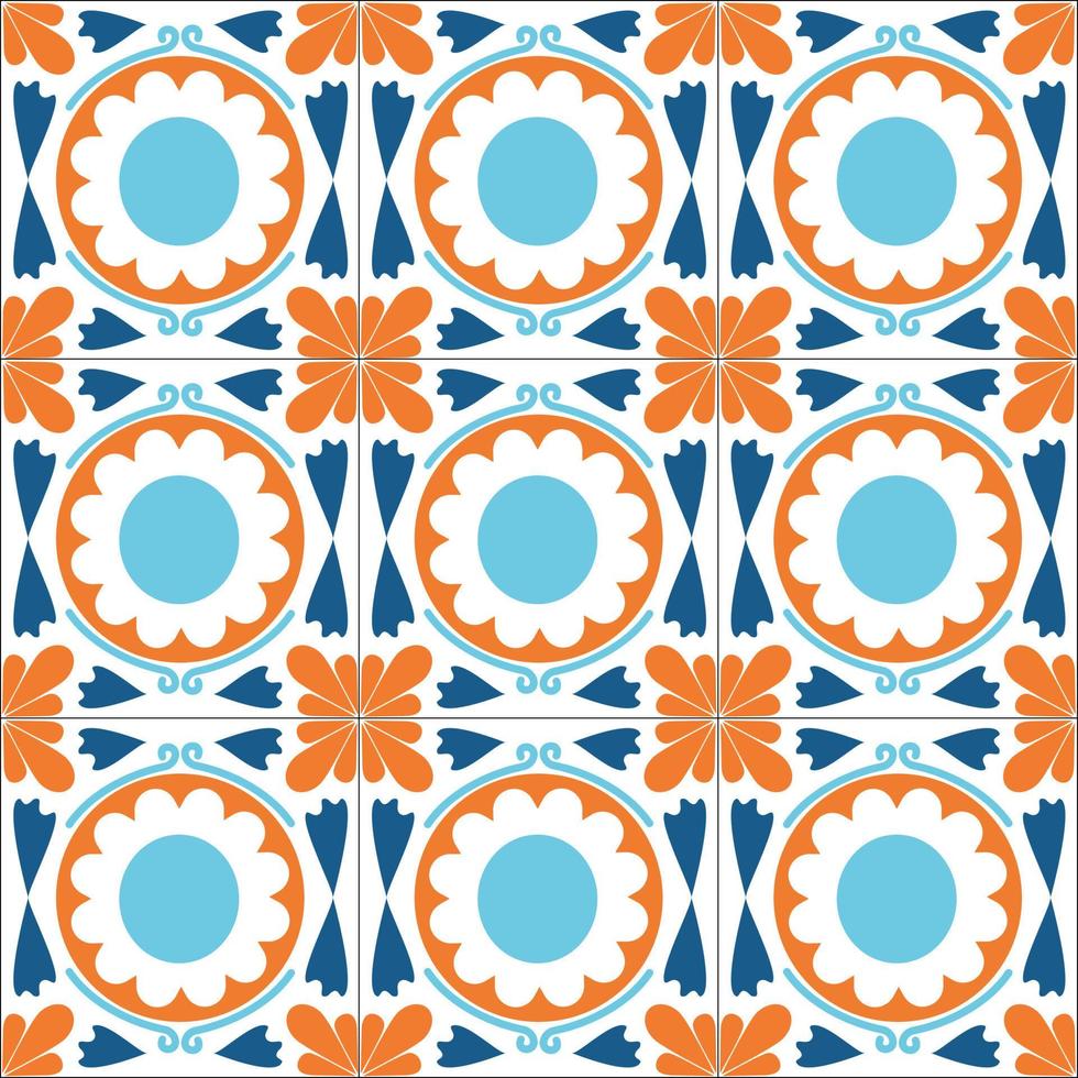 ornament for tiles on a kitchen backsplash or floor in a colored style vector