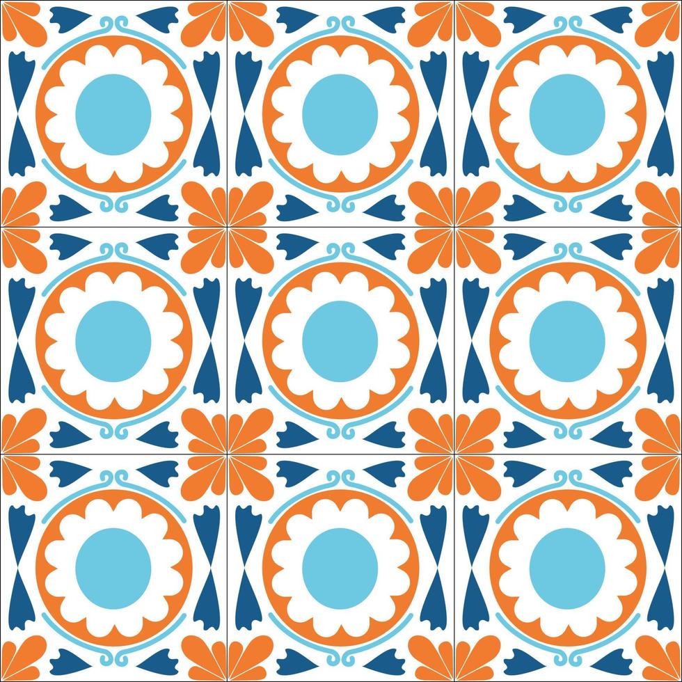 ornament for tiles on a kitchen backsplash or floor in a colored style vector