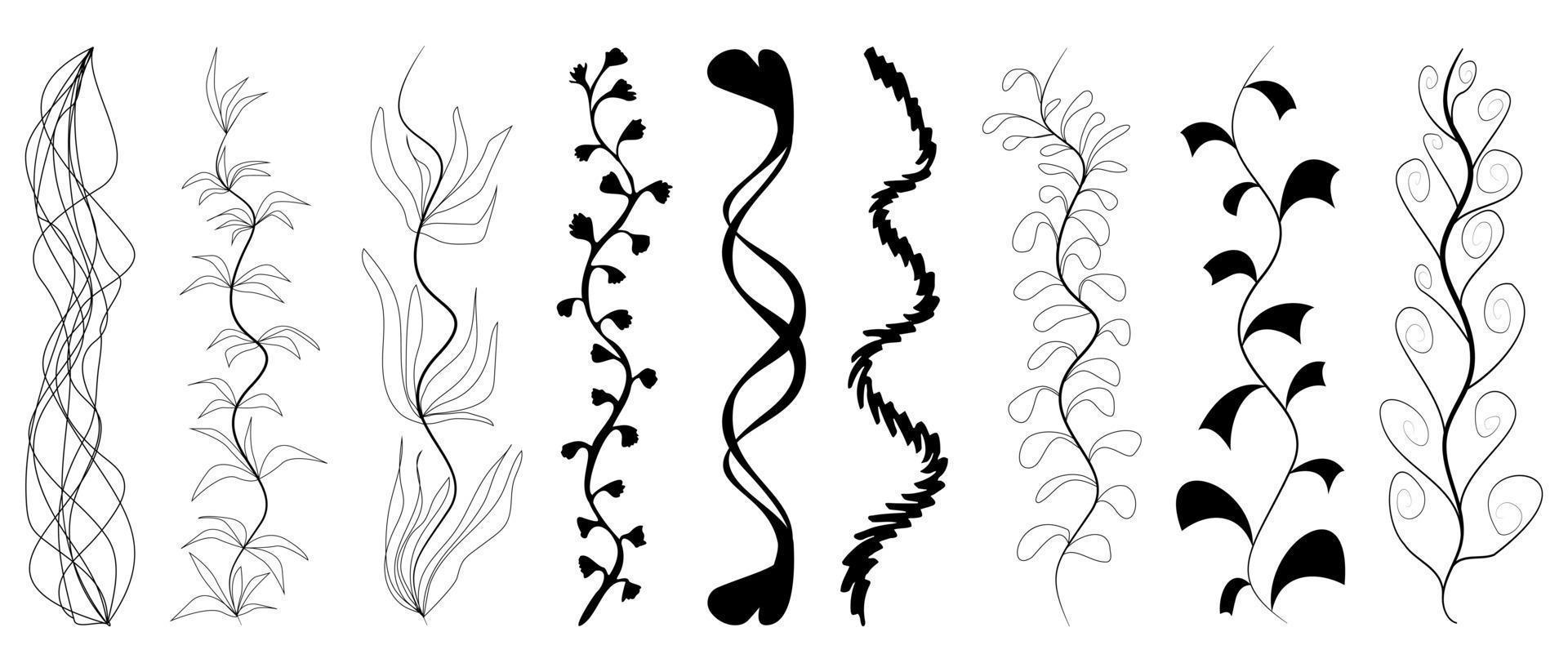 Ribbon pattern for the border. Floral motif border to decorate the edge of the leaf vector