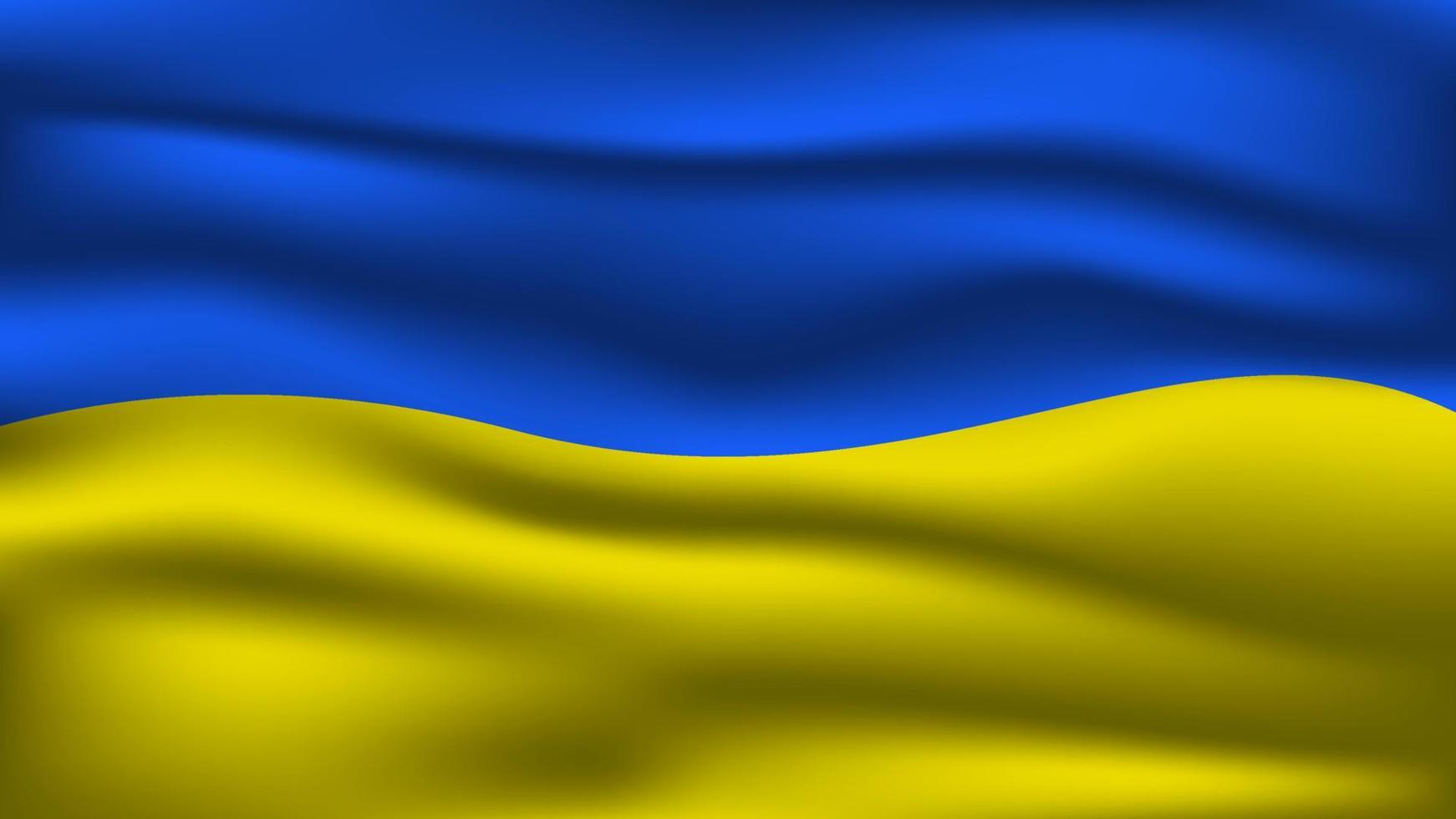 Ukraine nation flag symbol background template realistic fabric textile design vector