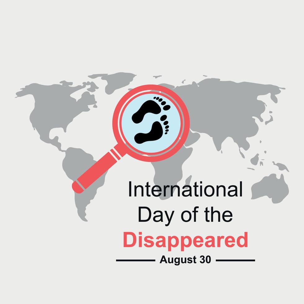 diseñar carteles y escritos para conmemorar el día mundial de los desaparecidos el 30 de agosto vector