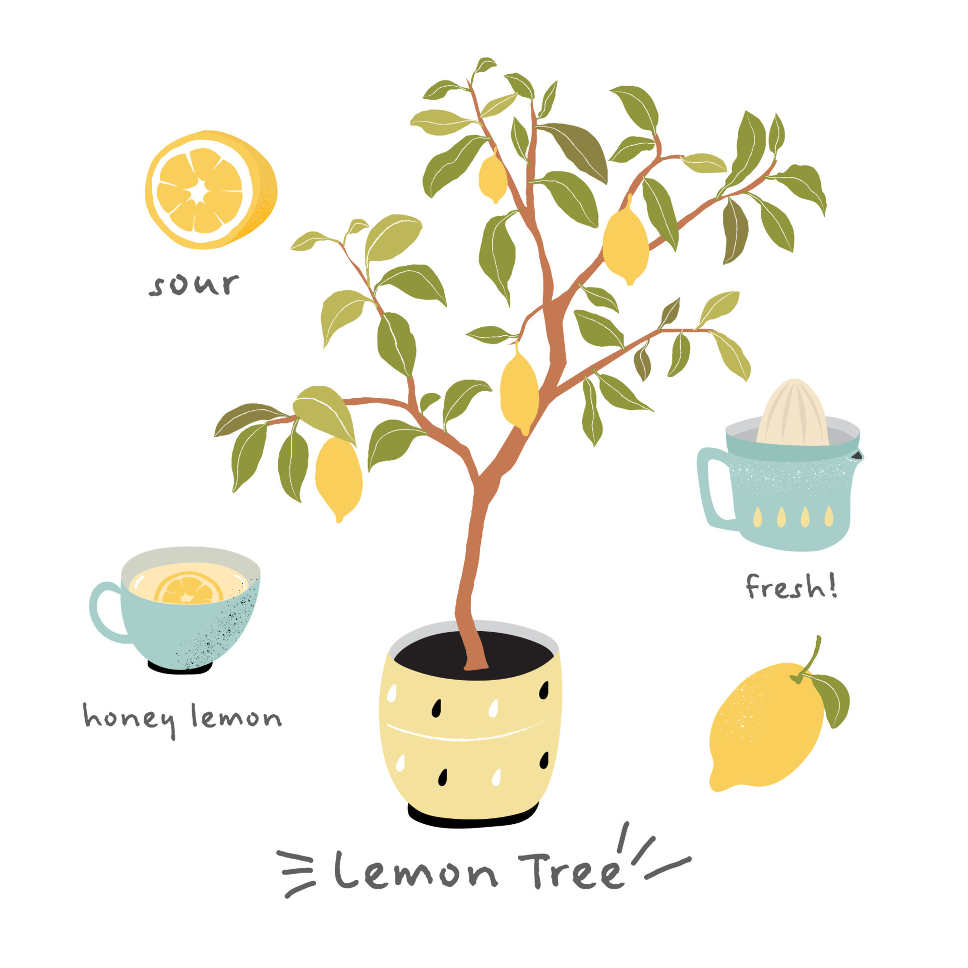 lemon tree with honey lemon sour and fresh, citrus tree vector 11151424 Vector Art at Vecteezy