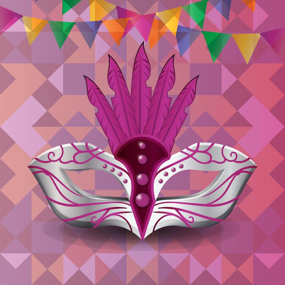 Hand drawn brazilian carnival mask vector
