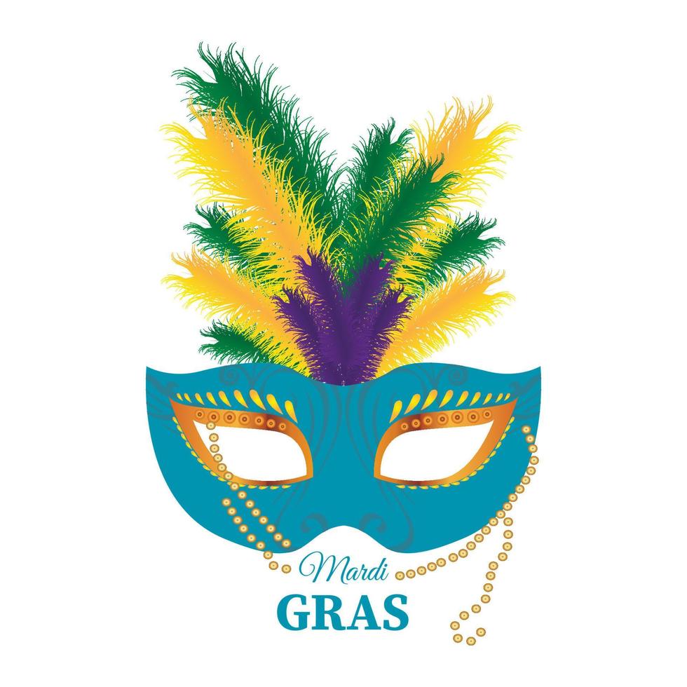 Carnival mask. Happy carnival festive concept with musical trumpet mask. Vector illustration