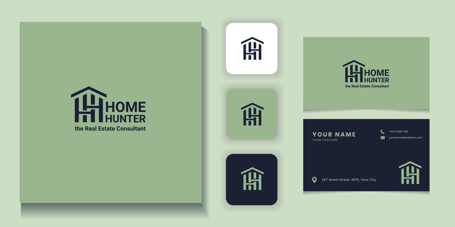 Real Estate and property consultant logo brand identity set free vector