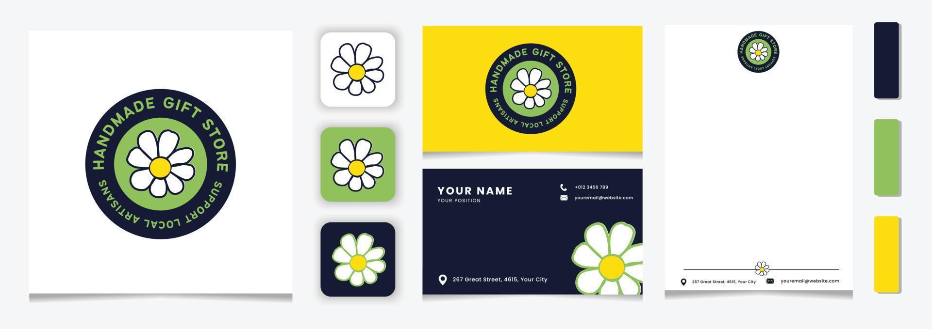 Creative and simple brand identity logo set for Handmade products stores free vector template