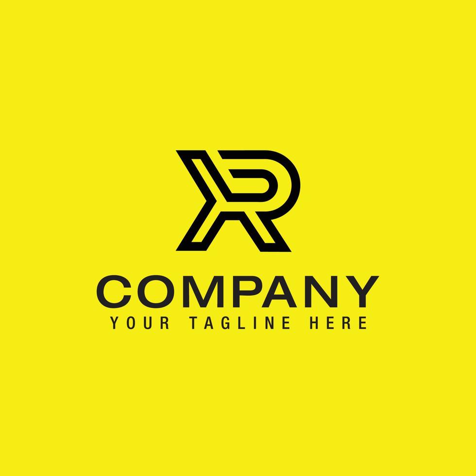 XR monogram logo with abstract line design template vector