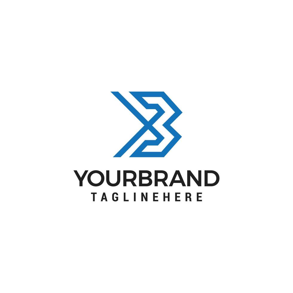 letter xb simple thin line geometric design logo vector