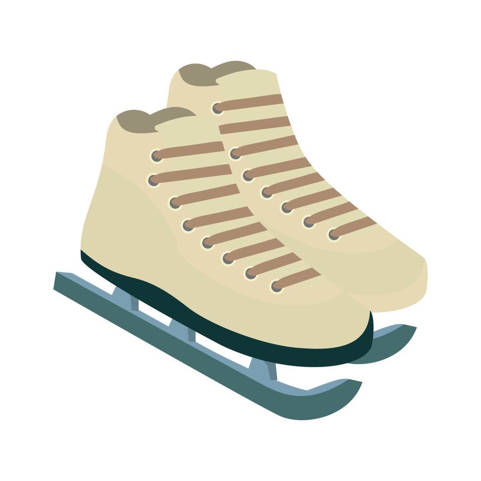 Pair of ice skating hockey shoes  vector graphics, illustration design