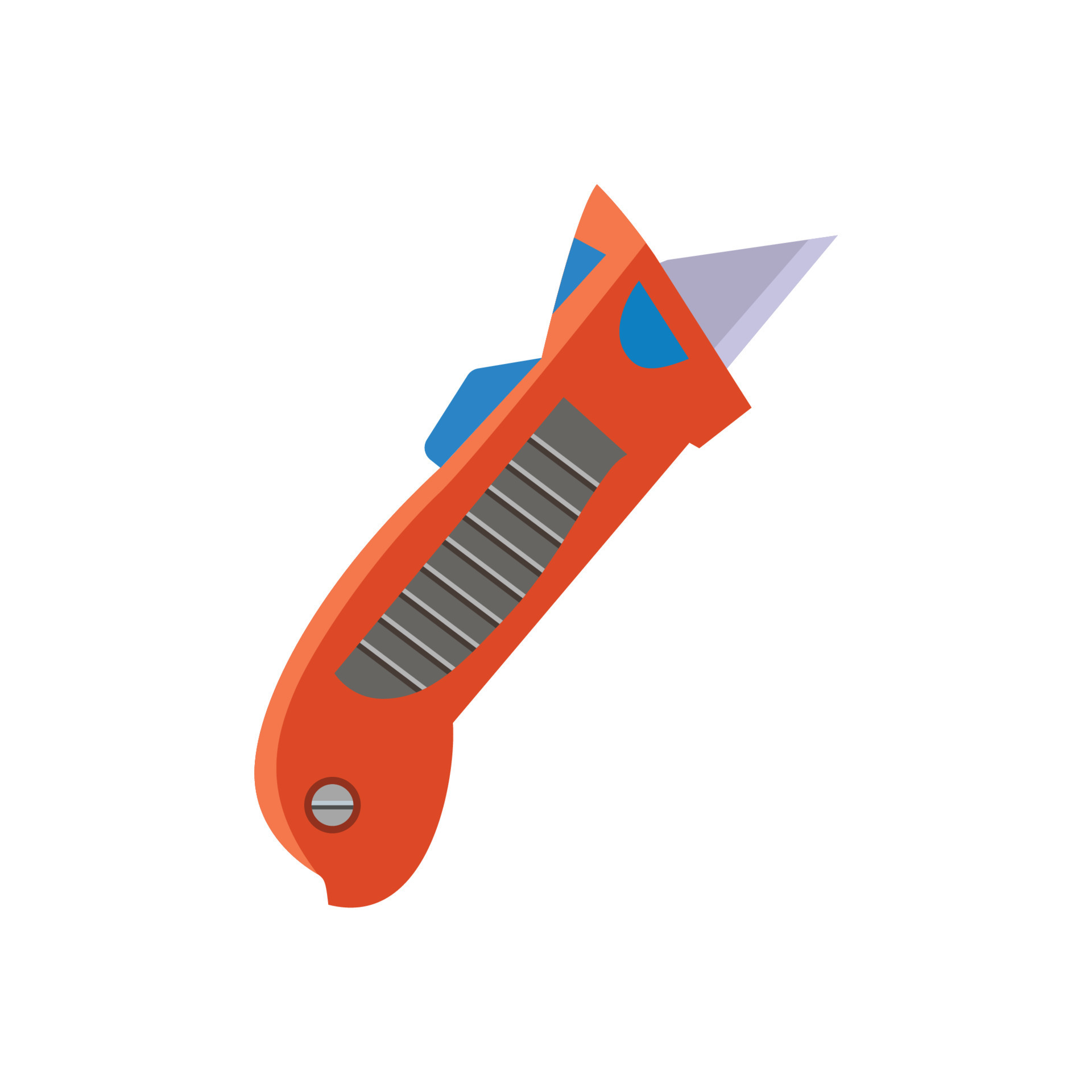 Cutter knife, flat vector illustration isolated on white background ...