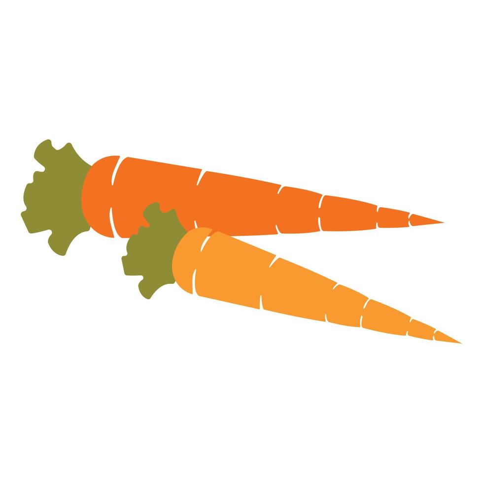 Ripe carrot flat composition vector drawing, flat design illustration.