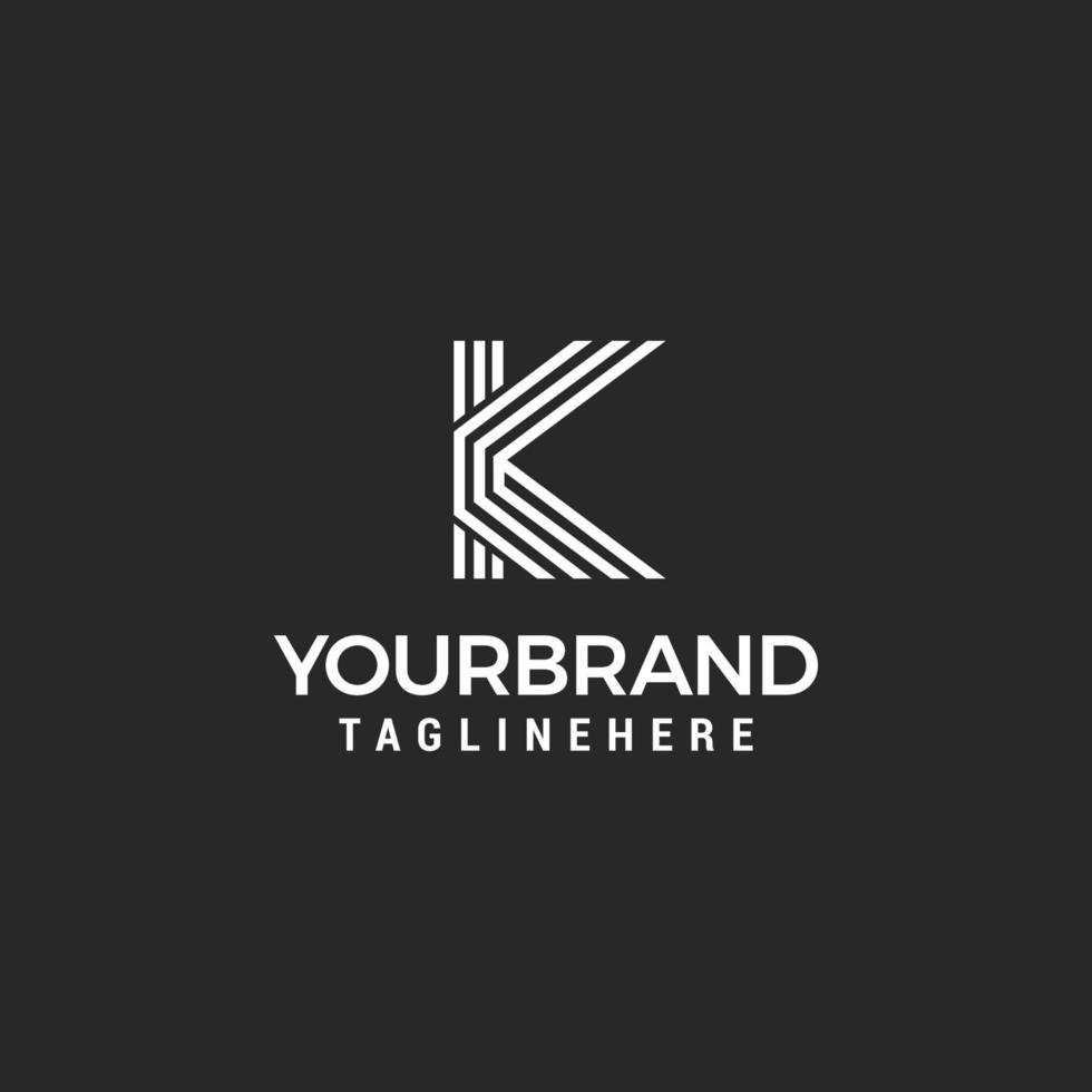 Alphabet letters monogram icon KK logo line design template vector