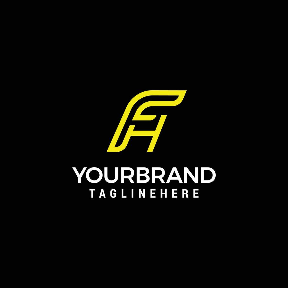 creative minimal FH HF icon logo template in vector format