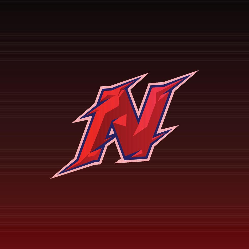 Initial N Gaming Esport Logo Design Template Inspiration vector
