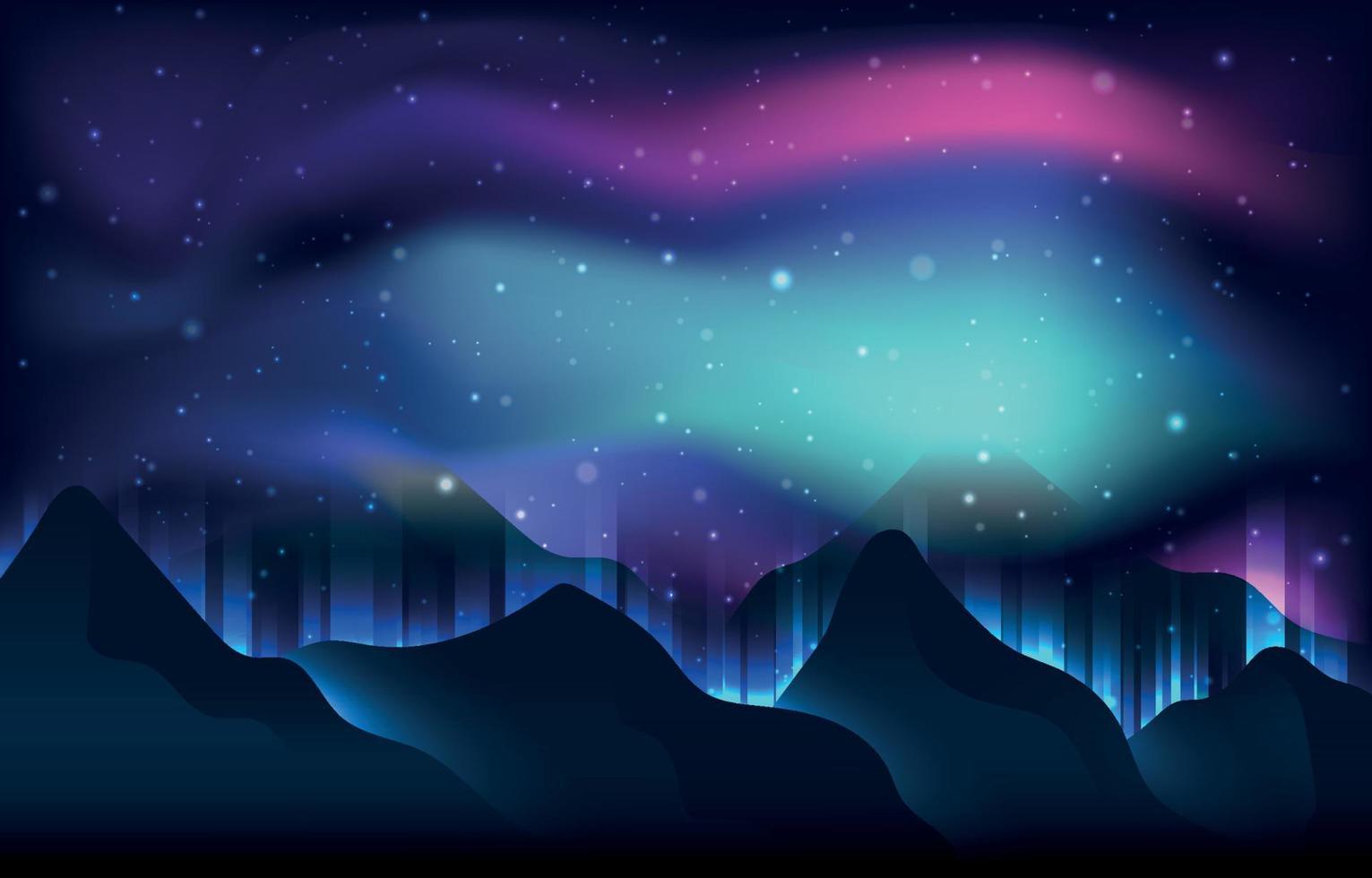 Aurora Scenery Background vector