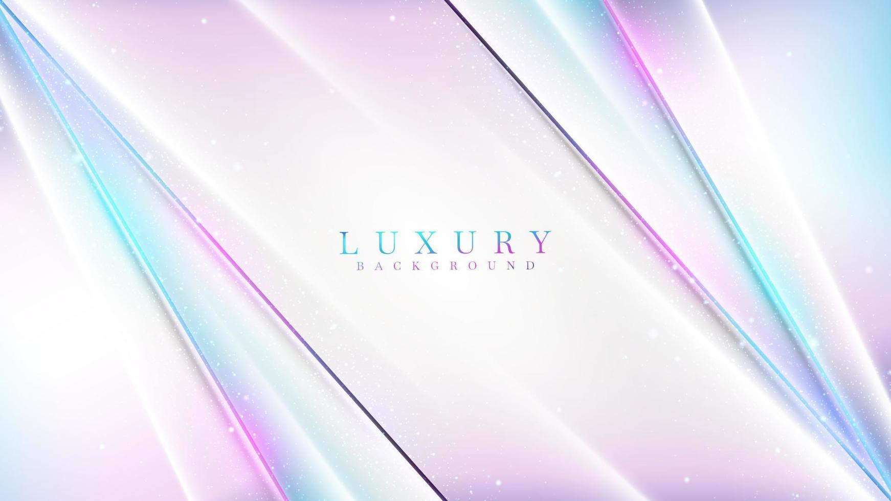 White background and diagonal rainbow color line element and glitter light effect decoration. Luxury modern style scene. vector