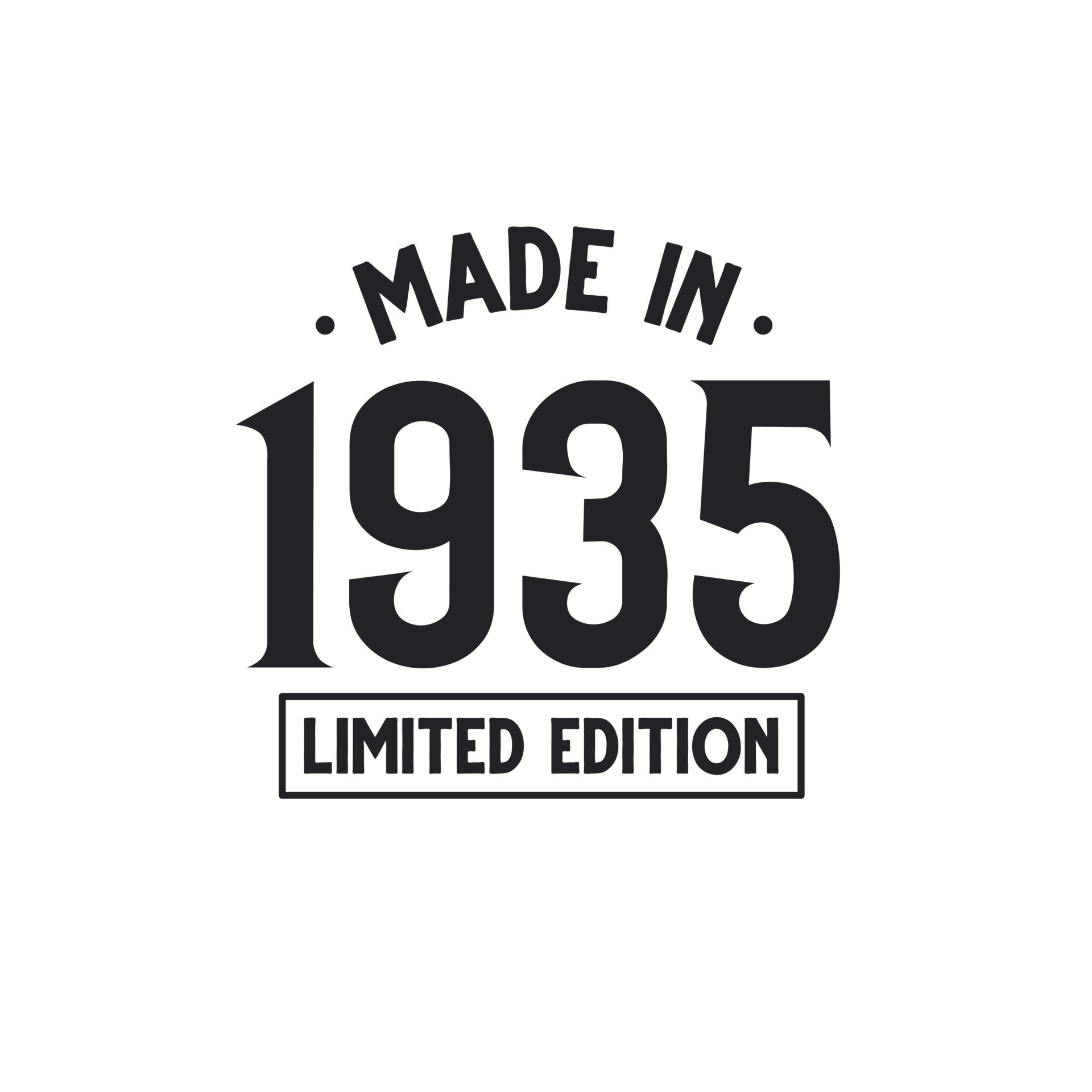 Made in 1935 Limited Edition 11151888 Vector Art at Vecteezy
