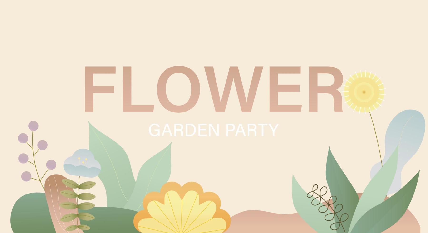 Floral lettering banner. Flowers and plants are decorated. vector