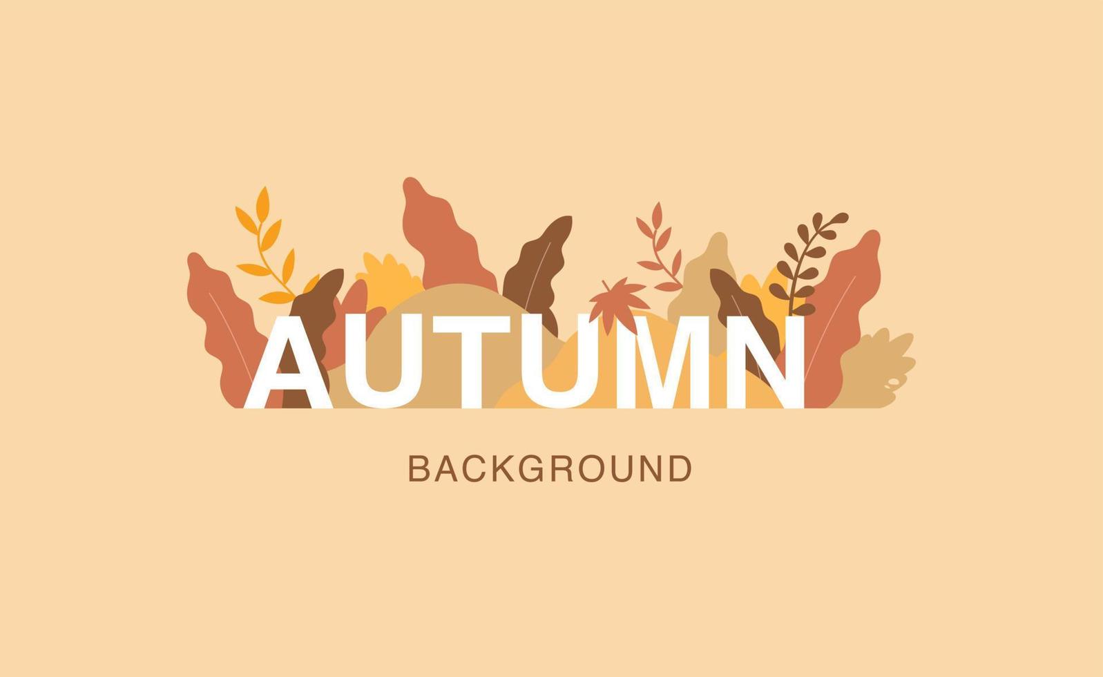 Autumn lettering banner. Trees and flowering plants are decorated. vector