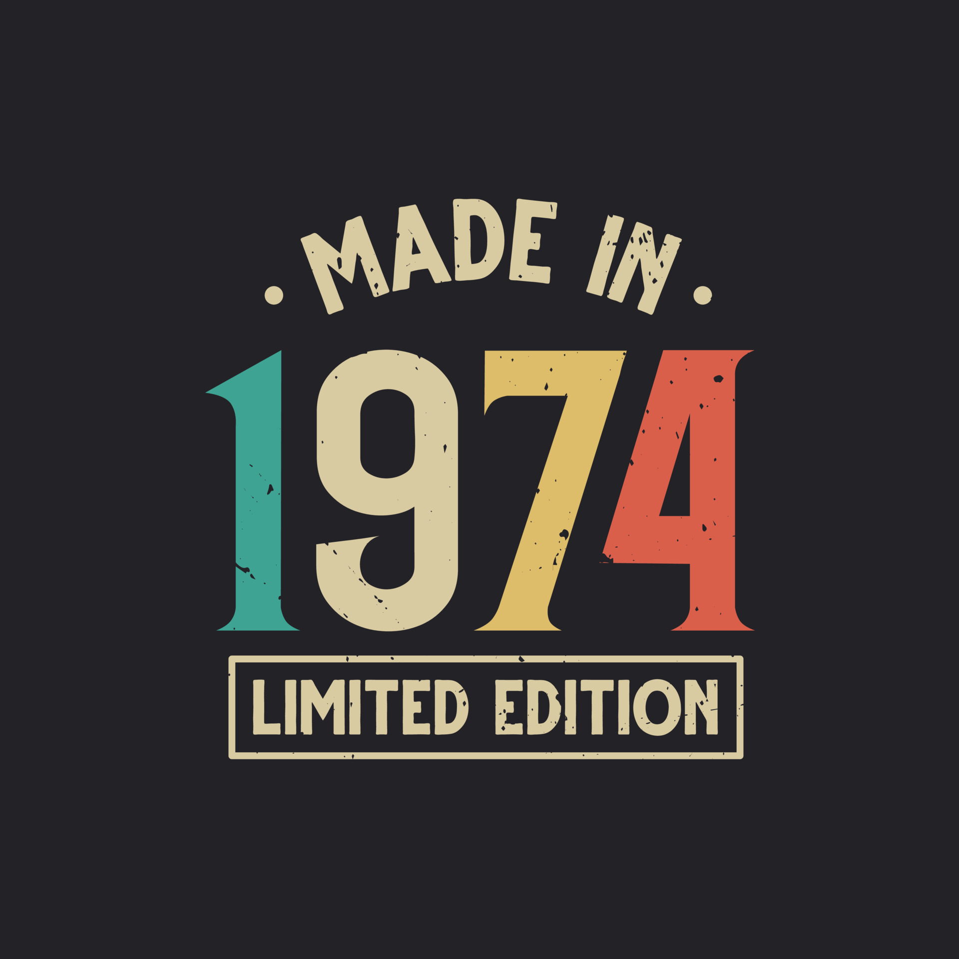 Vintage 1974 birthday, Made in 1974 Limited Edition 11152325 Vector Art