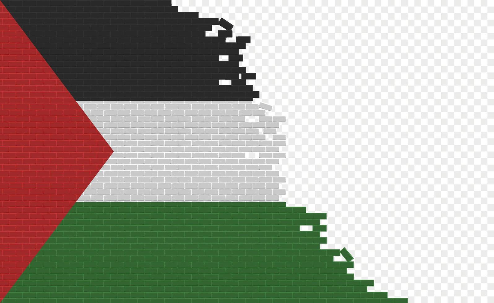 Sudan flag on broken brick wall. Empty flag field of another country. Country comparison. Easy editing and vector in groups.