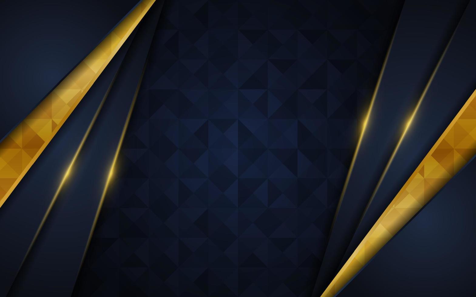 Navy and gold abstract background luxury shapes. vector