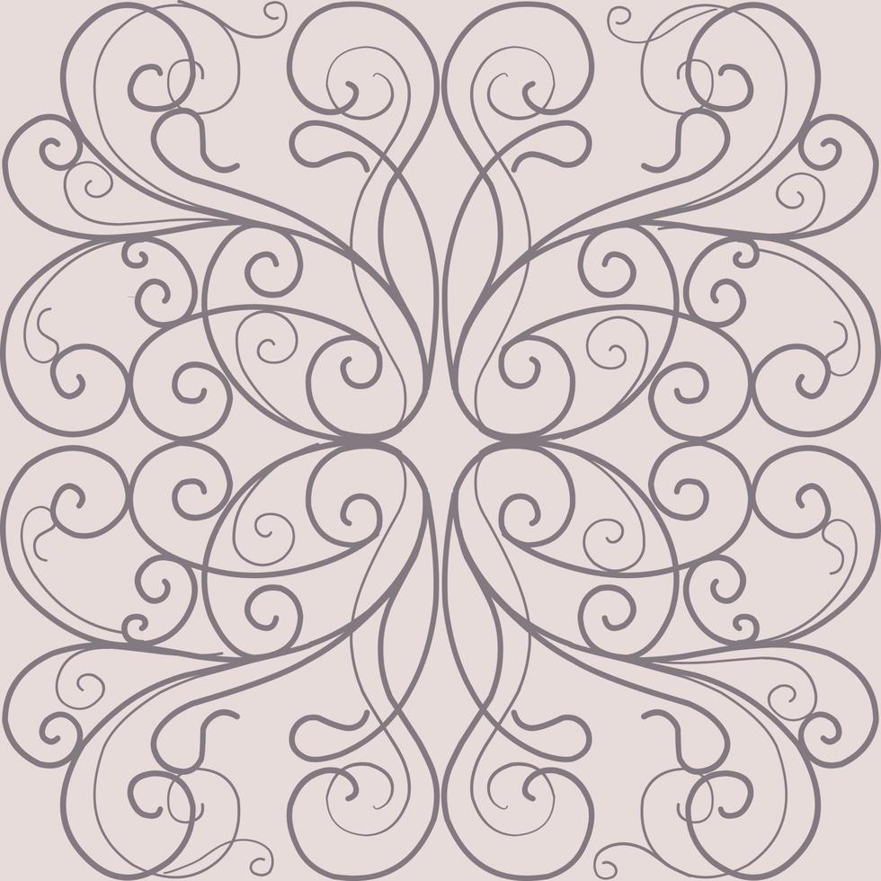 Baroque geometric ornament. Expensive seamless pattern for wallpaper on the wall and textiles. Thin elegant lines.dusted pink background vector