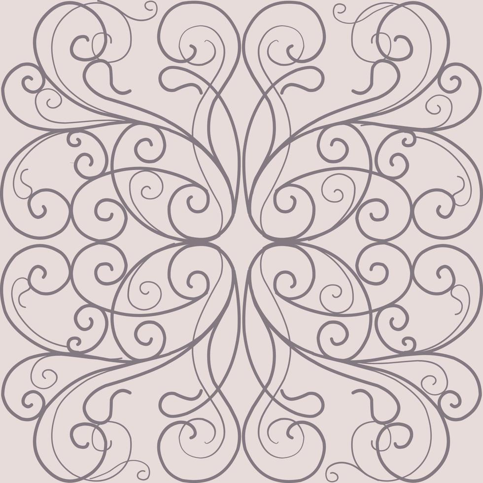 Baroque geometric ornament. Expensive seamless pattern for wallpaper on the wall and textiles. Thin elegant lines.dusted pink background vector