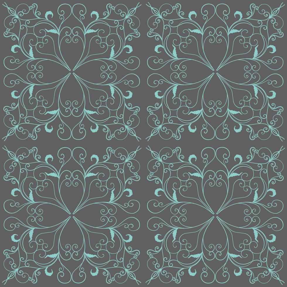 Baroque geometric ornament. Expensive seamless pattern for wallpaper on the wall and textiles. dark background vector