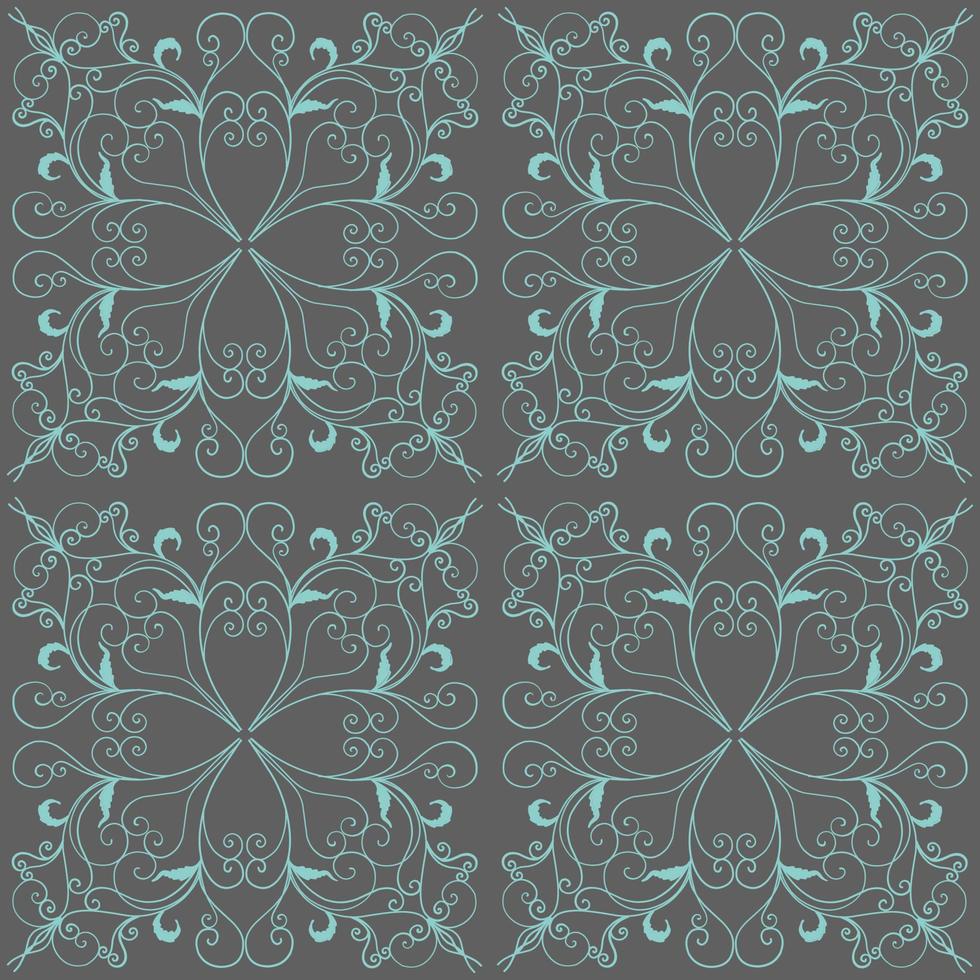 Baroque geometric ornament. Expensive seamless pattern for wallpaper on the wall and textiles. dark background vector