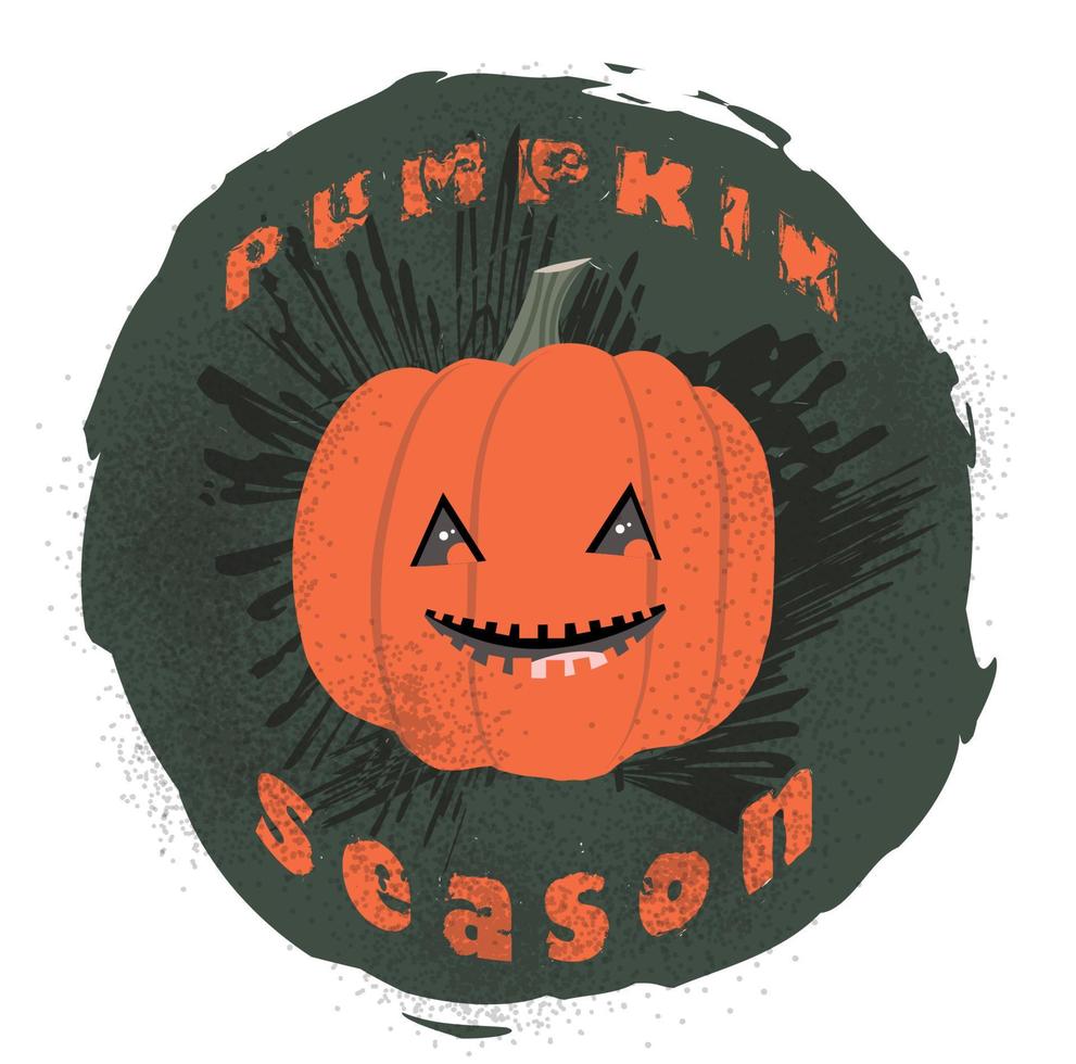Halloween pumpkin face, pumpkin season, pumpkin design for t-shirt print. vector